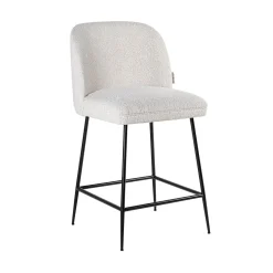 Barstoel Pullitzer Bouclé, kleur Wit (zithoogte 69cm)