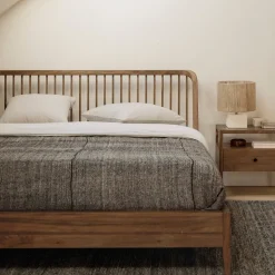 Bed Spindle Gerecycled Teakhout, kleur Bruin
