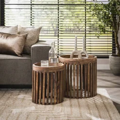 Bijzettafel Twiggy Mangohout, Set van 2 stuks