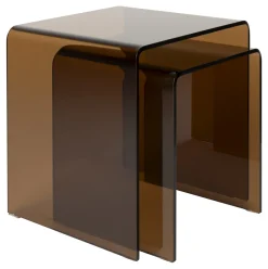 Bijzettafel Vetro Glas, Set van 2 stuks