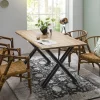 Boomstam Eettafel Kyiesha Mangohout, 160 x 85cm, kleur Naturel