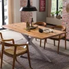 Boomstam Eettafel Raynaldo Acaciahout, kleur Zilver