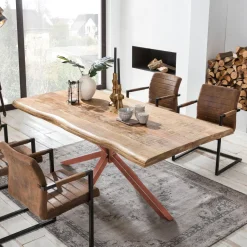 Boomstam Eettafel Rochelle Mangohout, kleur Bruin