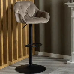 Draaibare Barkruk Loren Velvet (zithoogte 63-84cm)
