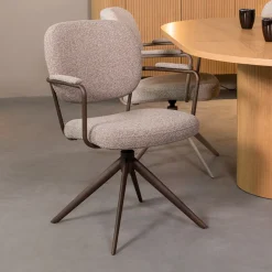 Draaibare Eetkamerstoel Basel Bouclé
