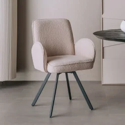 Draaibare Eetkamerstoel Livo Bouclé