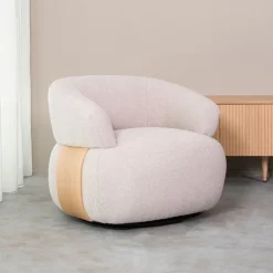 Draaifauteuil Valenza Bouclé en Eiken