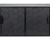 Dressoir Derrius Dennenhout, 140cm, kleur zwart