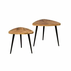 Driehoekige Salontafel Viola Mangohout, Set van 2 stuks