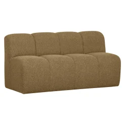 Eetkamerbank Mojo Bouclé, 164cm, kleur Geel/Bruin Melange