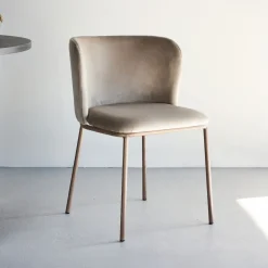 Eetkamerstoel Almetra Velvet, kleur Beige