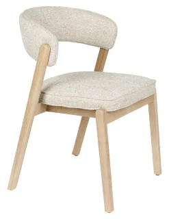 Eetkamerstoel Bright Eikenhout en stof, kleur Beige