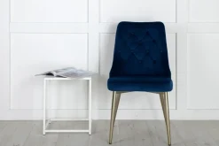 Eetkamerstoel Damar Velvet, Messing onderstel