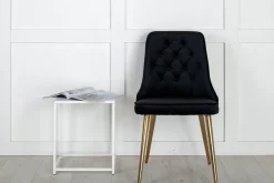 Eetkamerstoel Damar Velvet, Messing onderstel