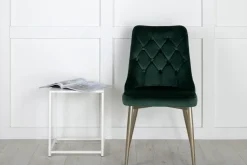 Eetkamerstoel Damar Velvet, Messing onderstel