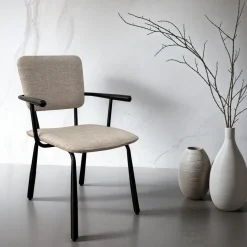 Eetkamerstoel Finn kleur Beige/Zwart