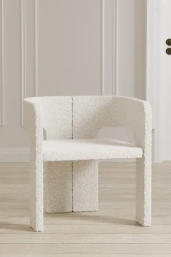 Eetkamerstoel Lyly Bouclé, kleur Wit