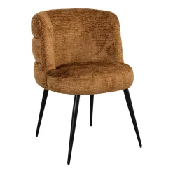 Eetkamerstoel Stella Chenille, kleur Cognac