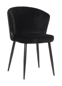 Eetkamerstoel Wave Velvet, kleur Zwart