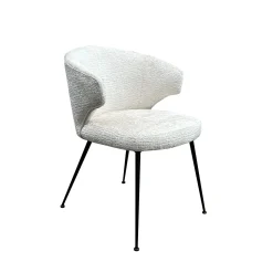 Eetkamerstoel Xandra Chenille, kleur Crème