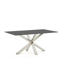 Eettafel Argo Glas, 160 x 90cm, kleur Zwart