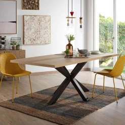 Eettafel Argo kleur Zwart/Eiken