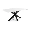 Eettafel Argo zwart / wit gelakt, 160 x 90cm