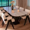 Eettafel Mayfield Marmer en Mangohout, 230 x 100cm