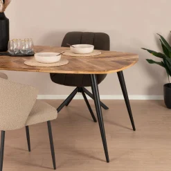 Eettafel Naomi Deens ovaal, Mangohout, kleur Naturel