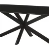 Eettafel Oslo Mangohout en staal, kleur Zwart, 220 x 100cm