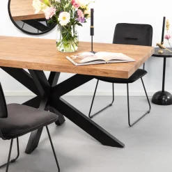 Eettafel Yannick Spider Mangohout met staal