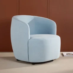 Fauteuil Obie Linnenlook, kleur Lichtblauw
