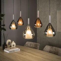 Hanglamp Artemio Glas, 5-lamps