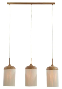 Hanglamp Dania Houtlook en touw, 3-lamps
