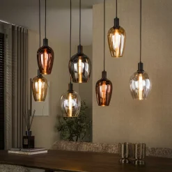 Hanglamp Ilda Glas, 7-lamps