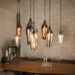 Hanglamp Luvia Glas, 4+3-lamps