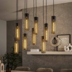 Hanglamp Manda Artic Black, 5+4-lamps