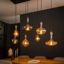 Hanglamp San Glas, 4+3-lamps