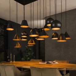 Hanglamp Shandell Artic black, 18-lamps
