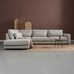Hoekbank Como 325cm, Bouclé, kleur Grijs