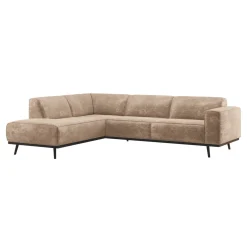 Hoekbank Statement Velvet Chenille, kleur Taupe