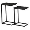 Laptoptafel Norris Mangohout en staal, Set van 2 stuks
