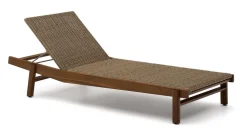 Ligbed Itani Acaciahout en rattan