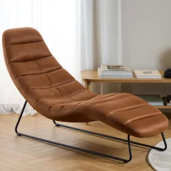 Lounge Fauteuil Tiago Leder, kleur Bruin