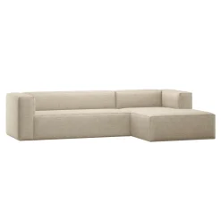 Loungebank Bean 305cm, Chenille, kleur Beige Melange