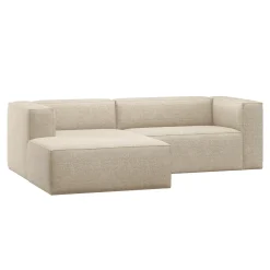Loungebank Bean 254cm, Chenille, kleur Beige Melange