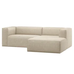 Loungebank Bean 254cm, Chenille, kleur Beige Melange