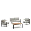 Loungeset Aiguafreda 2-zits bank, 2 fauteuils en salontafel