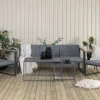 Loungeset Donnesha Met bank, 2 tafels en 2 fauteuils