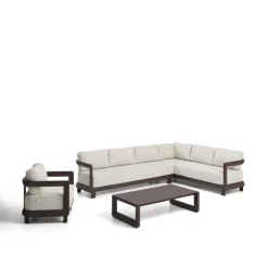 Loungeset Nerano Met 5-zits hoekbank, fauteuil en salontafel